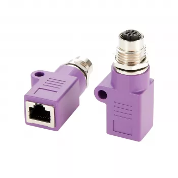 EXSYS Adaptador Ethernet industrial M12 D-Code 4-Pin fêmea para ficha RJ45 fêmea EX-49521