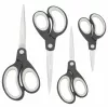 Rapesco Conjunto de tesouras Soft Grip, 4 peças, lâminas de aço inoxidável, preto/cinzento 1574