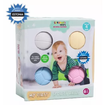 Gerardo's Toys GT7710 Conjunto de bolas de massagem e sensoriais para bebé, 4 peças, várias texturas e cores, a partir dos 6 meses