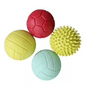 Gerardo's Toys GT7710 Conjunto de bolas de massagem e sensoriais para bebé, 4 peças, várias texturas e cores, a partir dos 6 meses