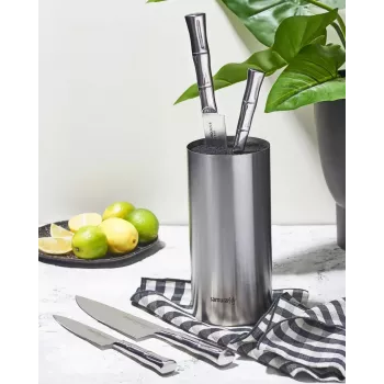 SAMURA KBA-100 Bloco de facas magnético de bambu, de dois lados, para até 10 facas, natural