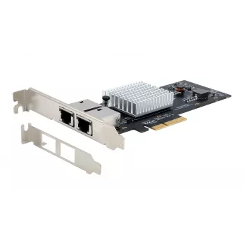 EXSYS Dual 10 Gigabit Ethernet PCIe x4 Placa, Intel X550-AT2, 2x RJ45, Low-Profile EX-60222