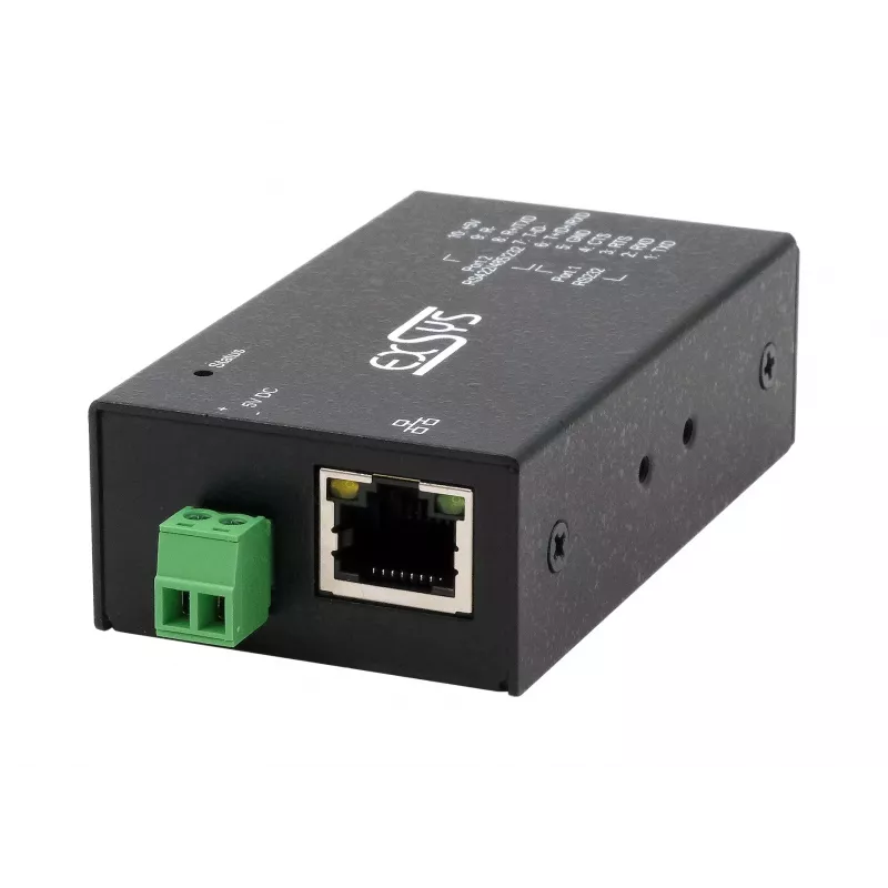 EXSYS EX-6131-2POE Servidor de dispositivos série PoE para RS-232 e RS-422/485 com kit de montagem em calha DIN e parede