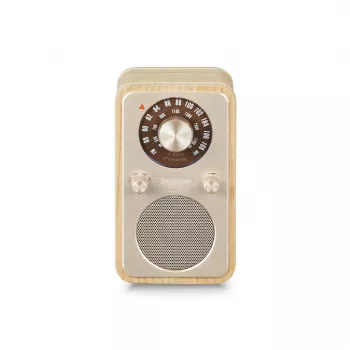 Sangean WR-9 Rádio portátil FM/AM com Bluetooth, caixa em madeira de freixo verdadeira em branco