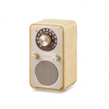 Sangean WR-9 Rádio portátil FM/AM com Bluetooth, caixa em madeira de freixo verdadeira em branco