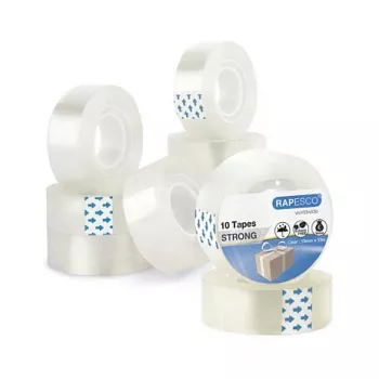 Rapesco 1807 Fita adesiva transparente 19mm x 33m, 10 rolos
