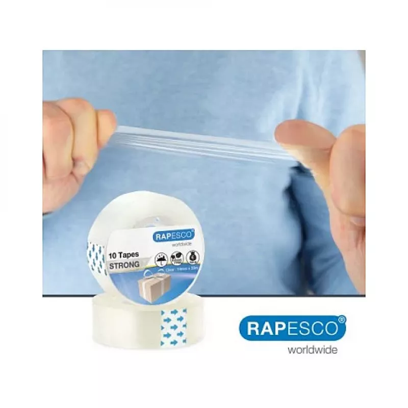 Rapesco 1807 Fita adesiva transparente 19mm x 33m, 10 rolos