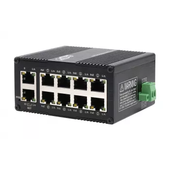 EXSYS Switch industrial Gigabit PoE+ Mini de 10 portas, gerido via web (EX-62036MPOE)