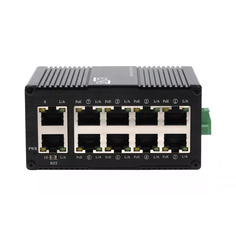 EXSYS Switch industrial Gigabit PoE+ Mini de 10 portas, gerido via web (EX-62036MPOE)