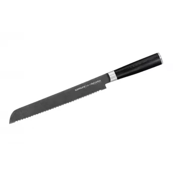 SAMURA Harakiri Faca de pão 230 mm Stonewash aço AUS-8 com serrilha, cabo em ABS preto