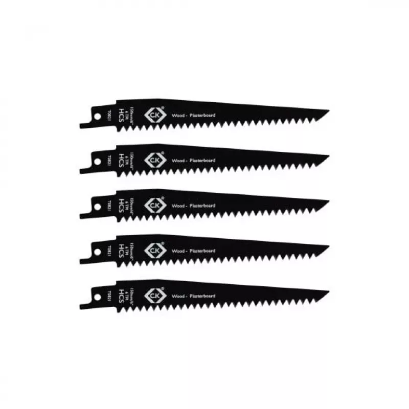 C.K Tools T0821 Lâminas de serra sabre 6 TPI, 150 mm, pack de 5