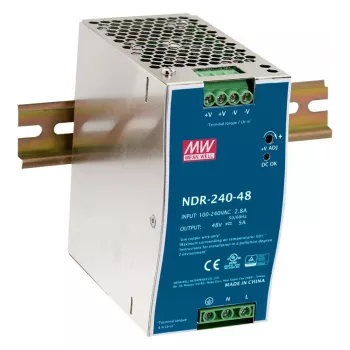 EXSYS Meanwell Fonte de alimentação para calha DIN 240W 48V/5A - NDR-240-48 (EX-6976)