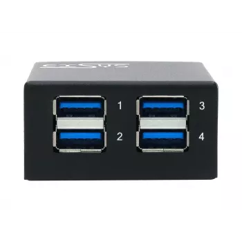 EXSYS Hub USB 3.2 Gen1 de 4 portas em metal com proteção ESD de 15KV (EX-11240HMS)