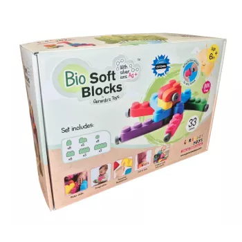 Gerardo's Toys Blocos macios com rodas, 33 peças (25 blocos + 8 peças com rodas)