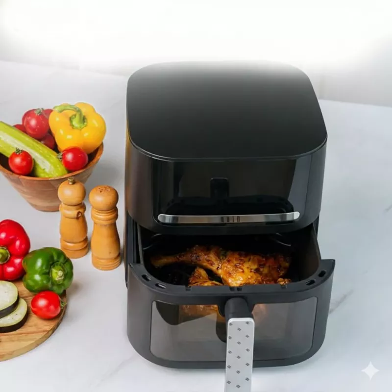 QUIN YJ-6505ADV Fritadeira de ar quente digital 6,5L preta