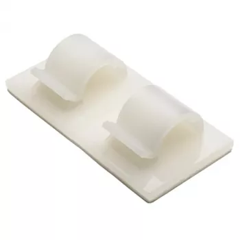 HellermannTyton RB8 Fixação por parafuso para abraçadeiras de cabos, branca, poliamida, feixe máx. 8 mm, pack de 100