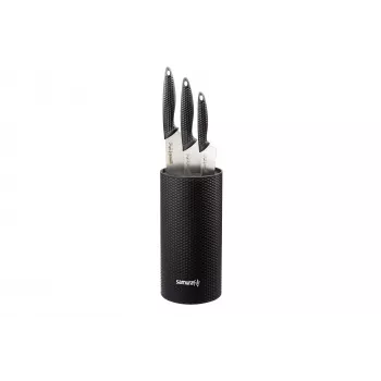 Samura Golf Conjunto de 3 facas com suporte de madeira