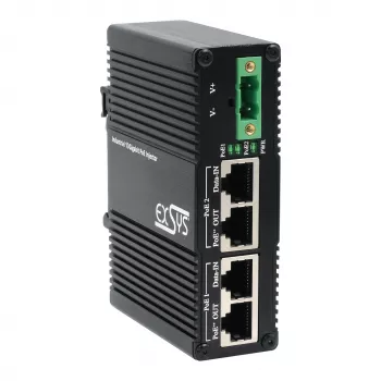 EXSYS Injetor PoE++ de 2 portas 10 Gigabit 90W, -40°C a +80°C (EX-60350)