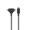 Cabo trançado Native Union Belt Cable Duo USB-C para USB-C/Lightning 1,5 m preto