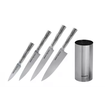 SAMURA Bamboo conjunto de 4 facas com suporte