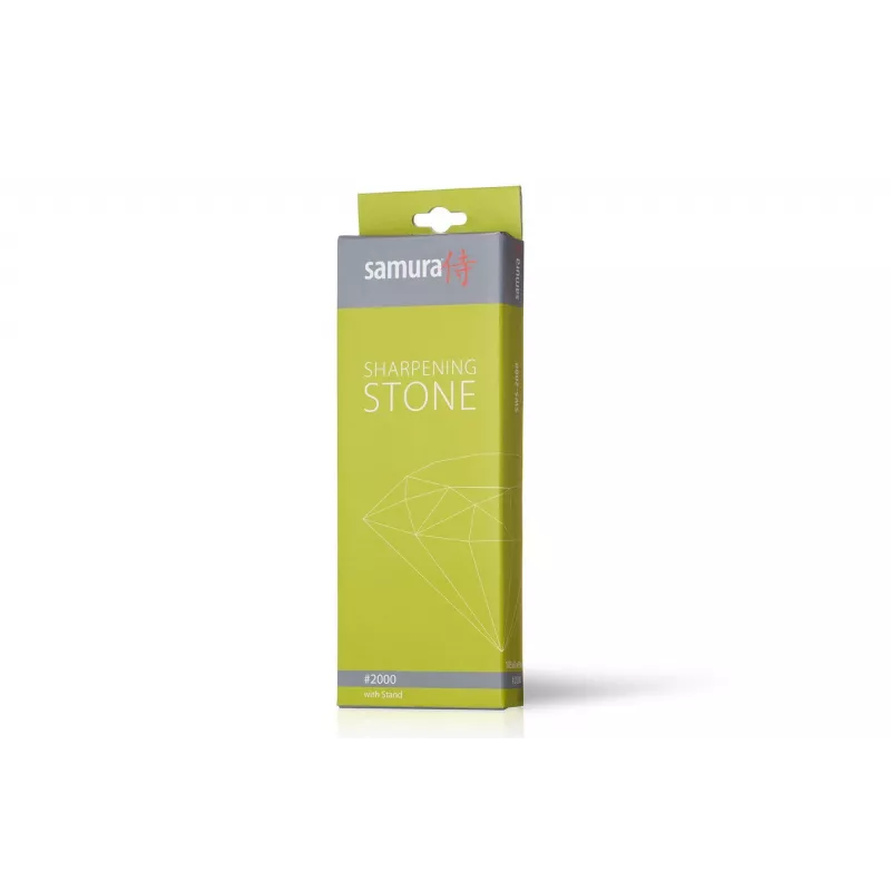 SAMURA SWS-2000 pedra de água de dois lados para afiar facas de cozinha, grão 1000/3000, com base de silicone antiderrapante
