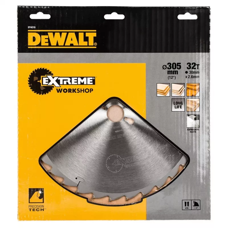 DEWALT DT4210-QZ Extreme Runtime disco de serra 165mm x 20mm furo, 24Z TCT, corte de madeira