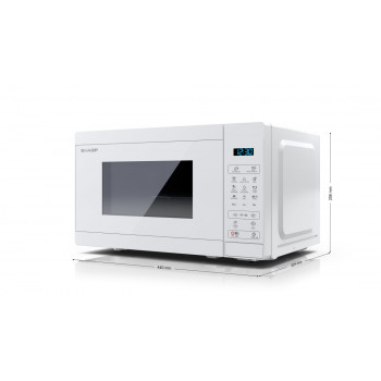 Sharp YC-MG02E-C micro-ondas combinado 2-em-1 com grelhador, 20 L, 800 W, creme