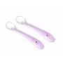 Kidsme colheres de desmame para bebé, pack de 2, lavanda, silicone de grau alimentar, a partir de 4 meses