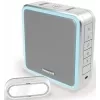 Honeywell DC915SGL conjunto de campainha sem fios, alcance 200 m, 90 dB, 8 melodias, prateado/cinzento
