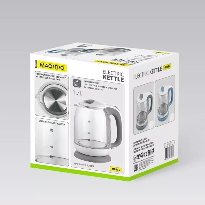 Chaleira elétrica Maestro MR-056 cinzenta 1,7 L 2200 W