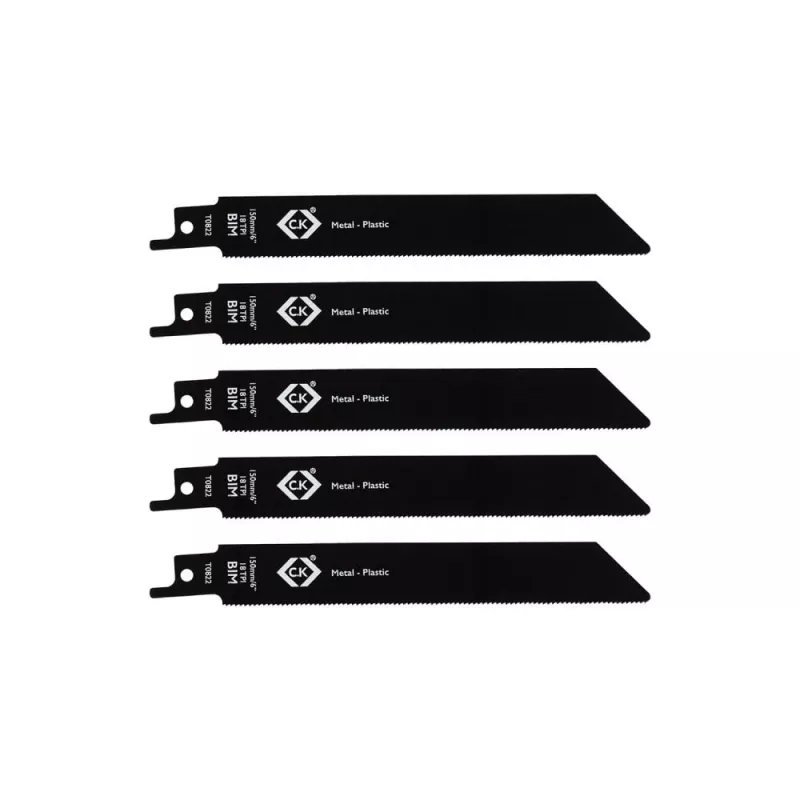 Lâminas de serra sabre C.K Tools T0822 18 TPI, 150 mm, pack de 5