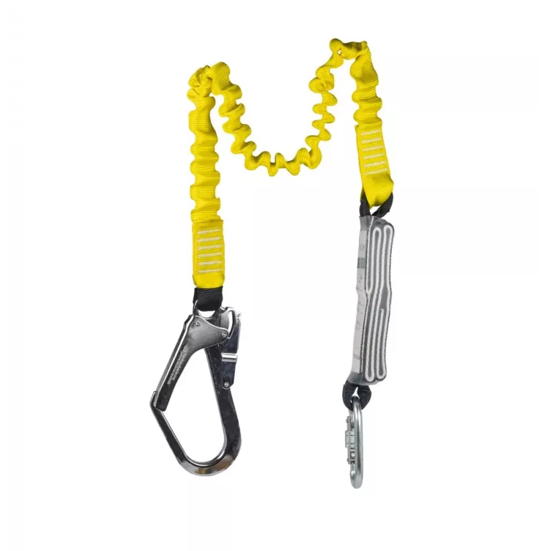 Arnês de segurança C.K Tools T8008 com absorvedor de queda, 2 m, perna única, mosquetão de aço e gancho de andaime, EN 354/355/362