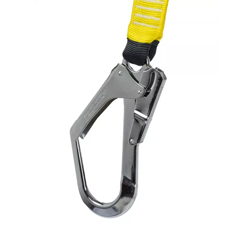 Arnês de segurança C.K Tools T8008 com absorvedor de queda, 2 m, perna única, mosquetão de aço e gancho de andaime, EN 354/355/362