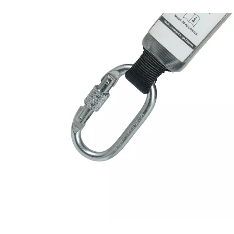 Arnês de segurança C.K Tools T8008 com absorvedor de queda, 2 m, perna única, mosquetão de aço e gancho de andaime, EN 354/355/362