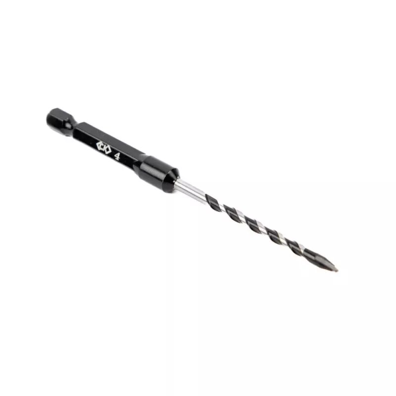 Broca para alvenaria C.K Tools T3115 040 4 mm, haste hexagonal de 1/4 polegadas, ponta de carboneto de tungsténio, aço 40CR