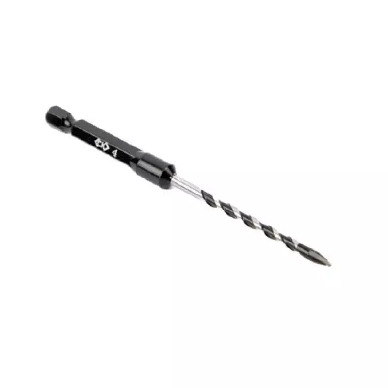 Broca para alvenaria C.K Tools T3115 040 4 mm, haste hexagonal de 1/4 polegadas, ponta de carboneto de tungsténio, aço 40CR