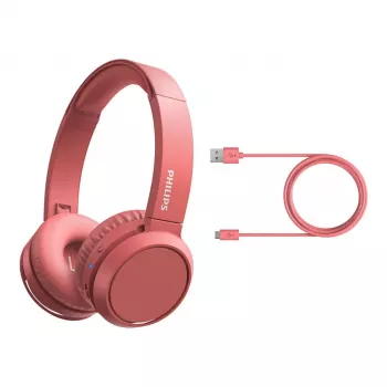 Auscultadores Bluetooth on-ear Philips TAH4205RD/00, vermelhos