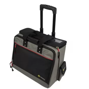 C.K Tools Magma Mala de ferramentas com rodas para técnico, 50+ compartimentos, puxador telescópico, preto/vermelho (MA2652)