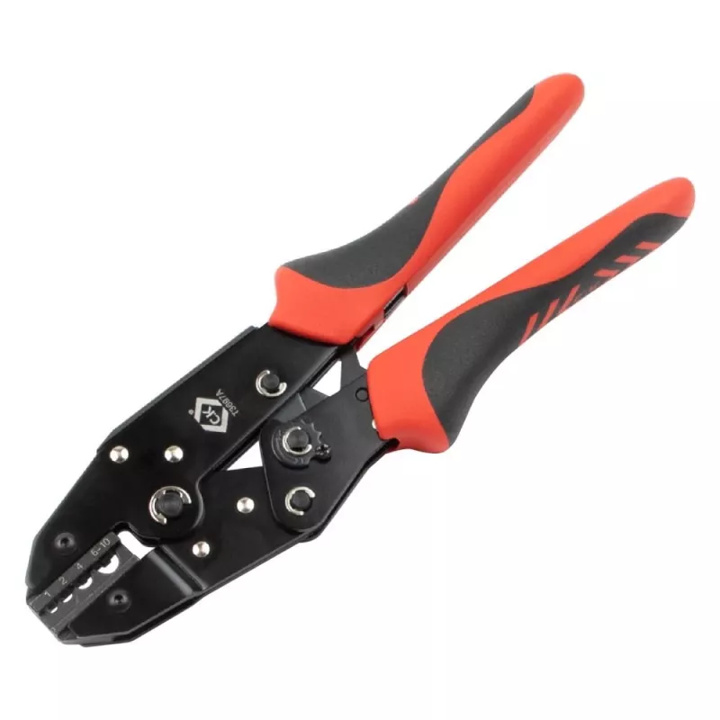 C.K Tools T3697A Alicate de cravar com catraca para terminais não isolados 1-10 mm²