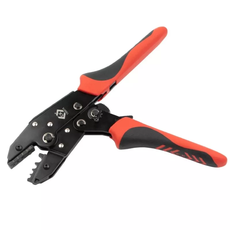 C.K Tools T3697A Alicate de cravar com catraca para terminais não isolados 1-10 mm²