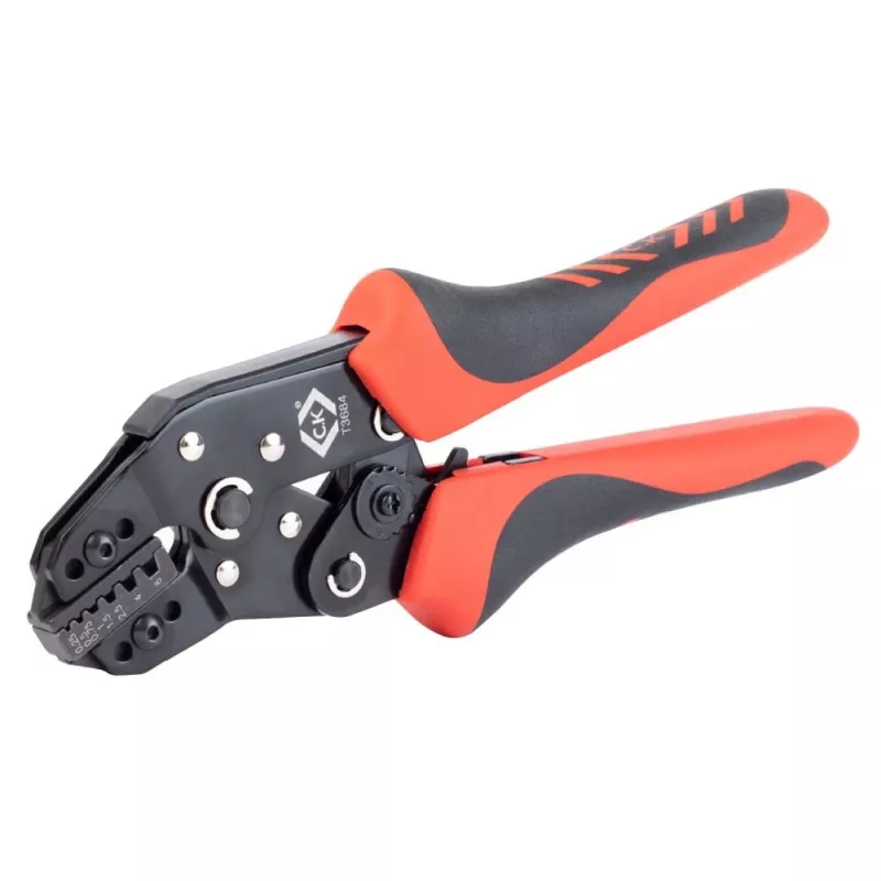 C.K Tools T3684 Alicate de cravar automático para pontas de fio 0,25-6 mm² (AWG 23-10)