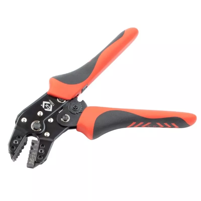 C.K Tools T3684 Alicate de cravar automático para pontas de fio 0,25-6 mm² (AWG 23-10)