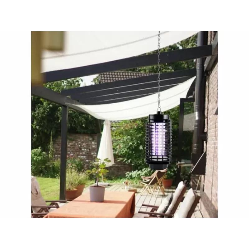 LUMIO Lâmpada mata-mosquitos, 1,2 W, 230 V, cobertura de 30 m², luz UV, grelha elétrica, preta