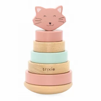 TRIXIE Cat Activity Fun Board jogo de estratégia pirâmide, brinquedo de inteligência em madeira para gatos, a partir dos 12 meses