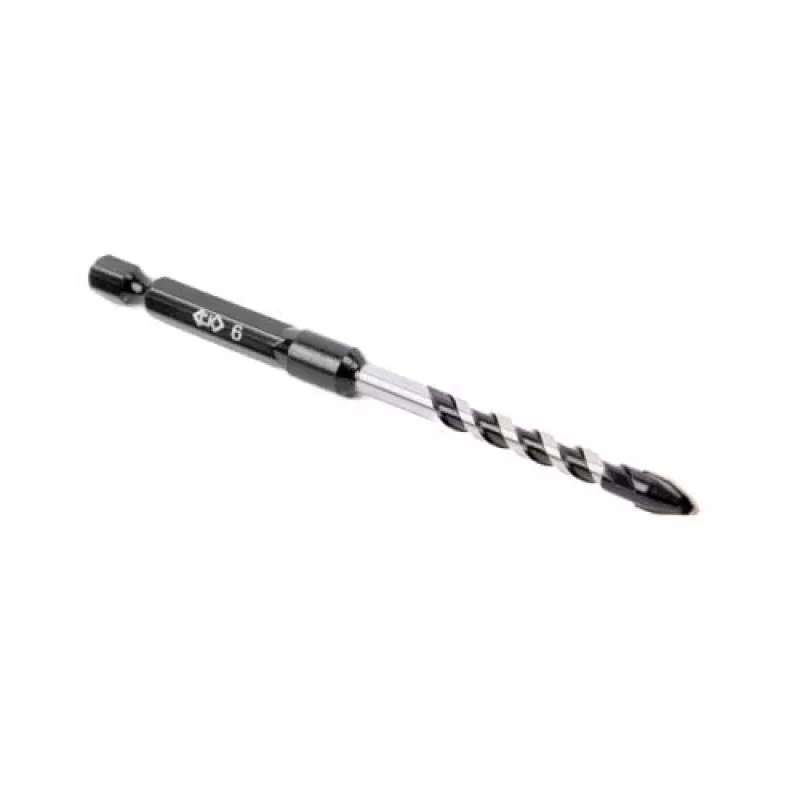 C.K Tools T3115 060 broca para azulejo 6 mm com ponta de carboneto de tungsténio, 105 mm de comprimento, encaixe sextavado de 1/4