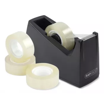 Rapesco 1619 dispensador de fita adesiva de mesa preto