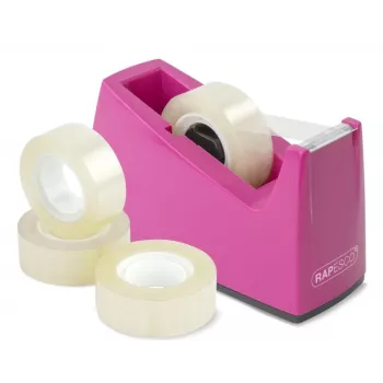 Rapesco 1621 dispensador de fita adesiva de mesa rosa