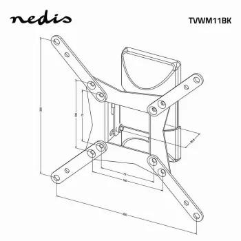 Nedis suporte de parede para TV de movimento total para ecrãs de 32-65 polegadas, 35 kg, VESA até 400x400, preto