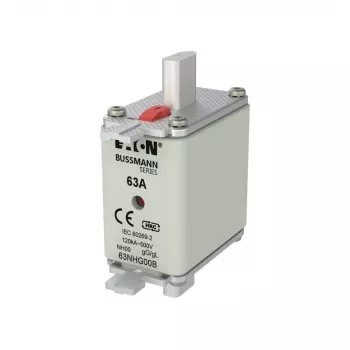 Eaton 63NHG00B cartucho fusível NH 63 A 500 V AC gG tamanho 00 com indicador mecânico (pack de 3)