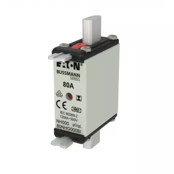 Eaton 80NHG000BI cartucho fusível NH 80 A 500 V AC tamanho 000 com indicador mecânico, pack de 3